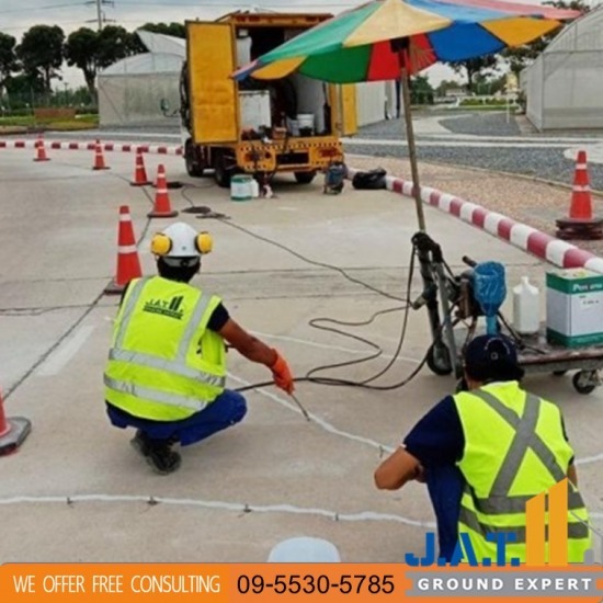 รับซ่อมพื้นทรุด - เจ.เอ.ที. กราวด์ เอกซ์เพิร์ท - รับซ่อมรอยร้าวพื้นคอนกรีต epoxy