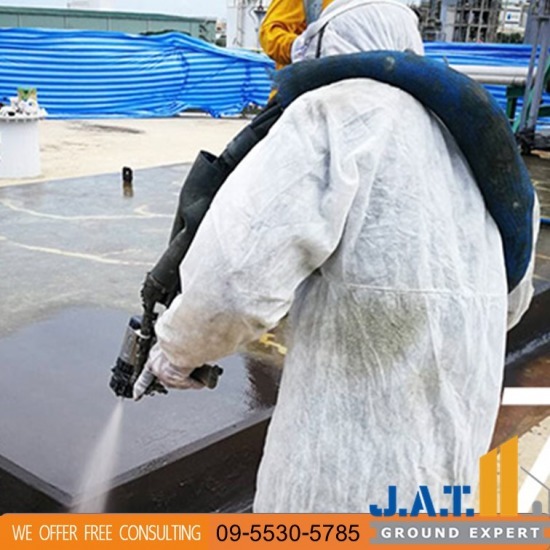งานพ่นสารโพลียูเรีย งานพ่นสารโพลียูเรีย  PU Deep Grouting 