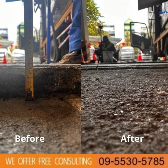 ซ่อมรอยร้าวคอนกรีตโรงงาน ชลบุรี - รับซ่อมพื้นทรุด - เจ.เอ.ที. กราวด์ เอกซ์เพิร์ท