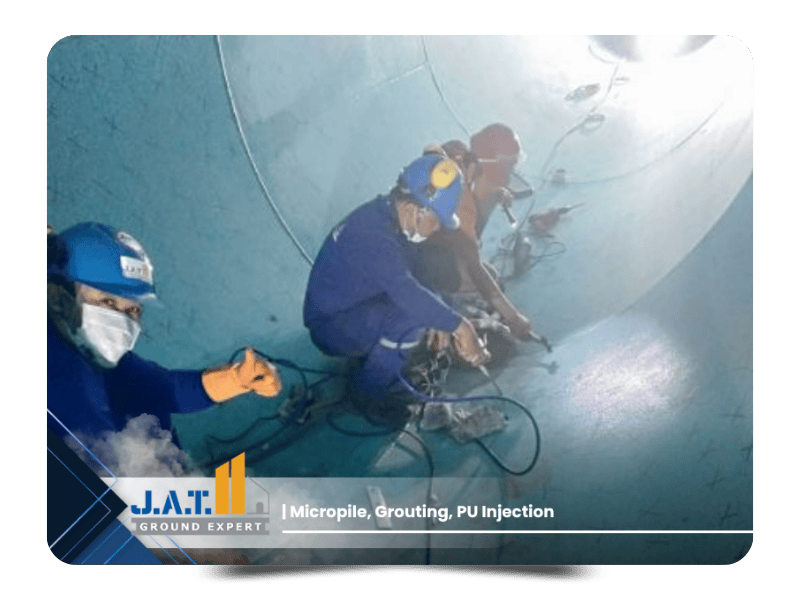 งานเกร้าท์ติ้งเพื่ออุดช่องว่าง